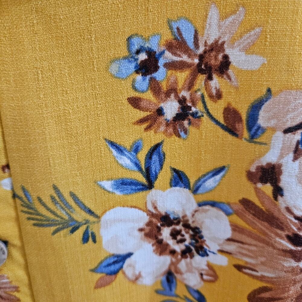 Oddi Floral Top Yellow‎ Ruffled Collar Long Sleeve Plus Size 3XL USA Bloomcore - Picture 6 of 14